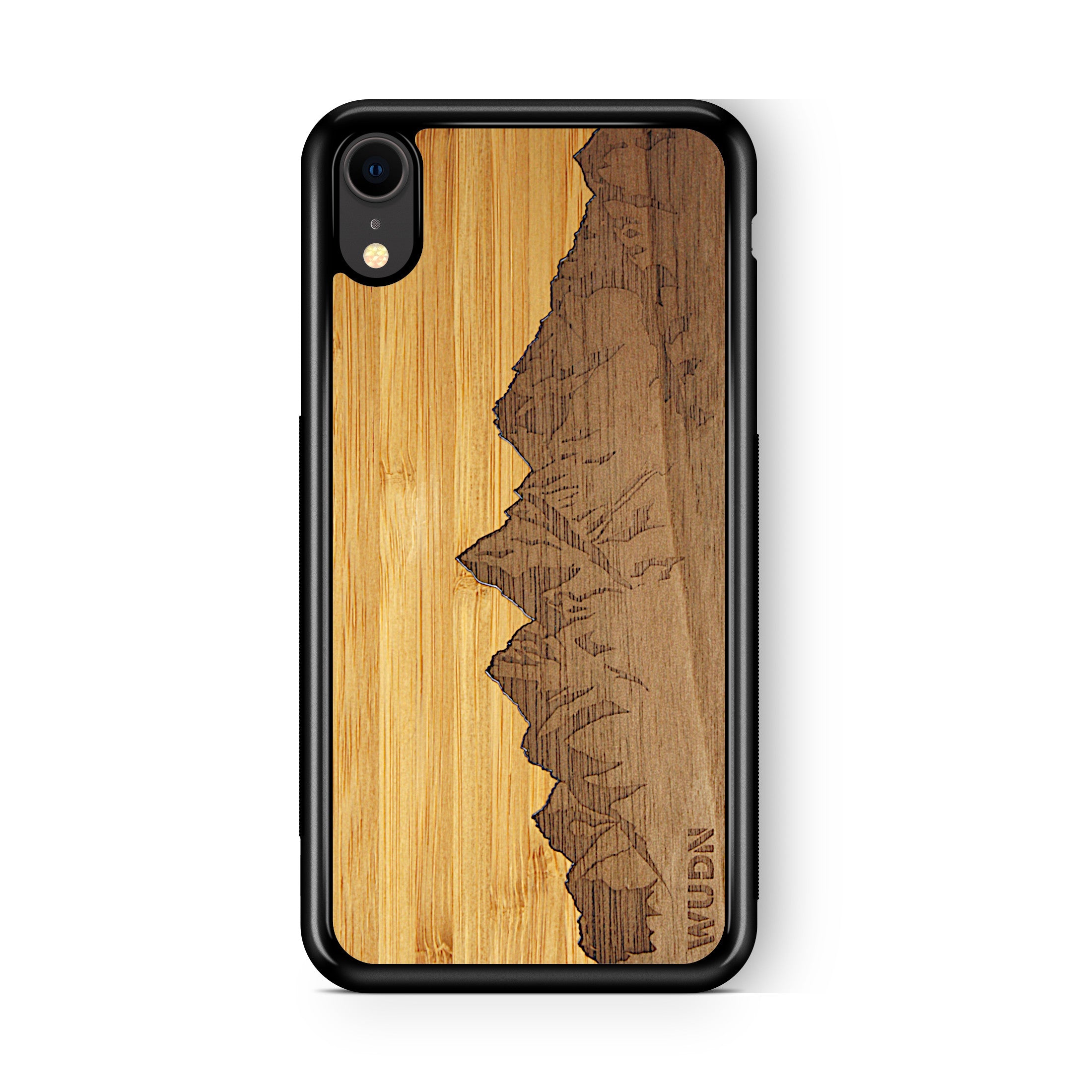 Slim Wooden Phone Case (Sawtooth Mountains Bamboo Sky)