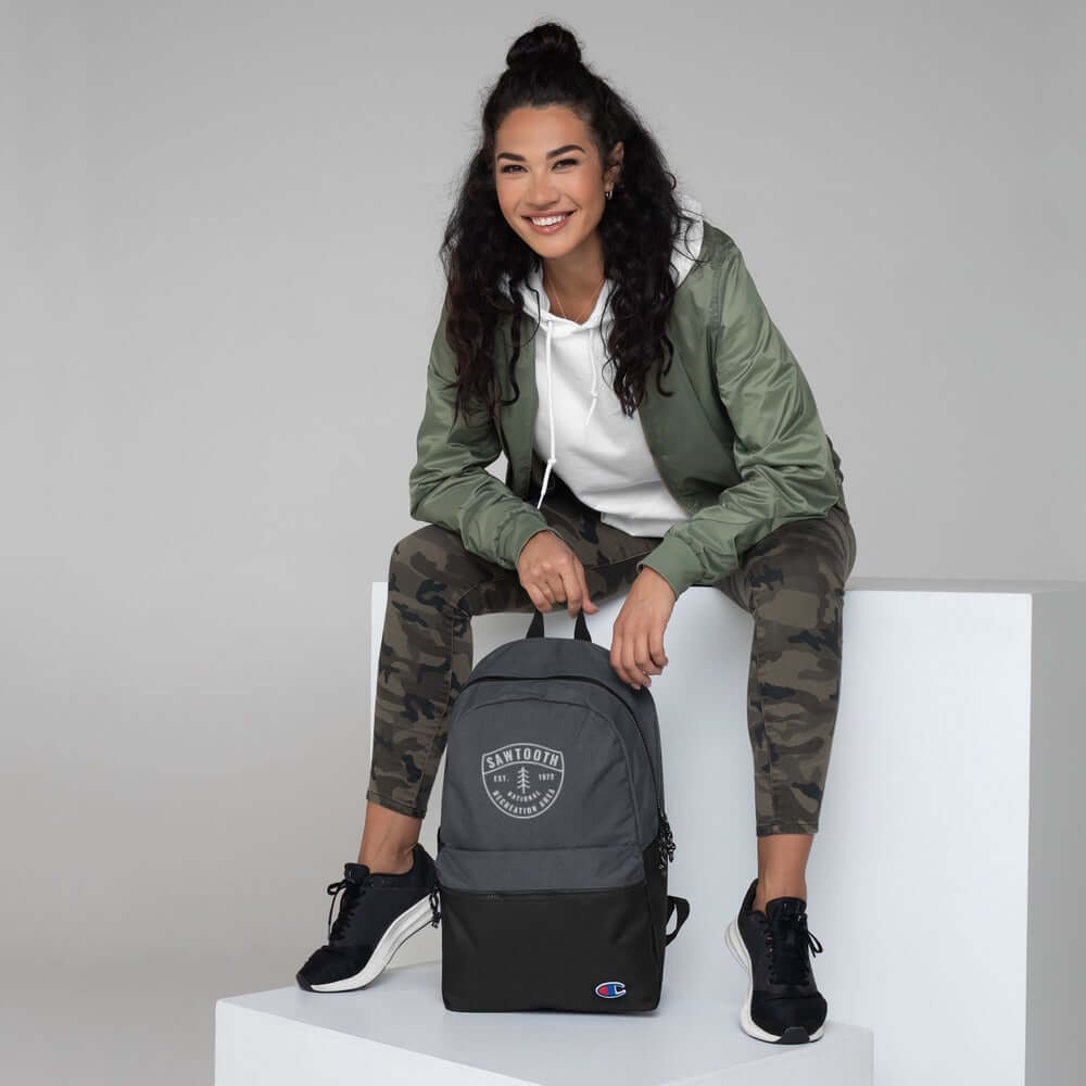 Embroidered Champion Backpack - Sawtooth National Recreation Area Badge