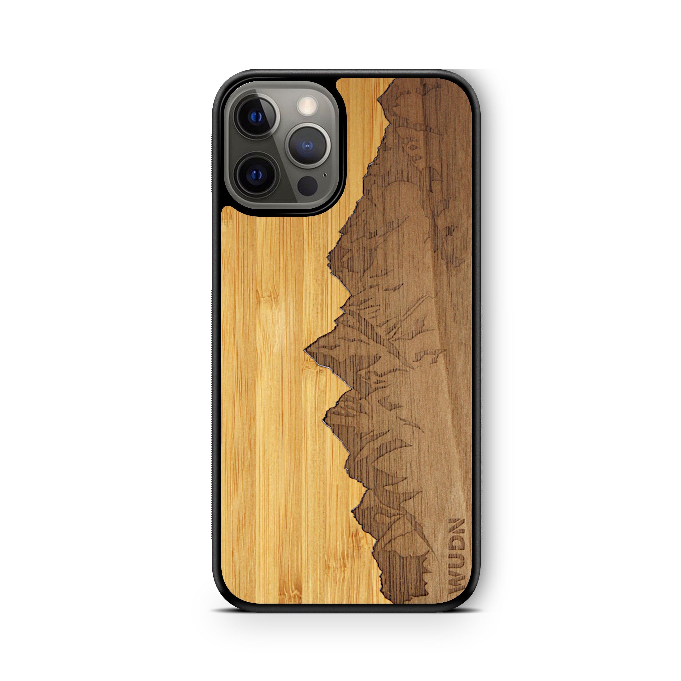 Slim Wooden Phone Case | Sawtooth Mountains Traveler, Cases by WUDN for iPhone 12 Pro (6.1