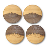 Wooden Coasters 4" (Sawtooth Mountains) 4-Pack