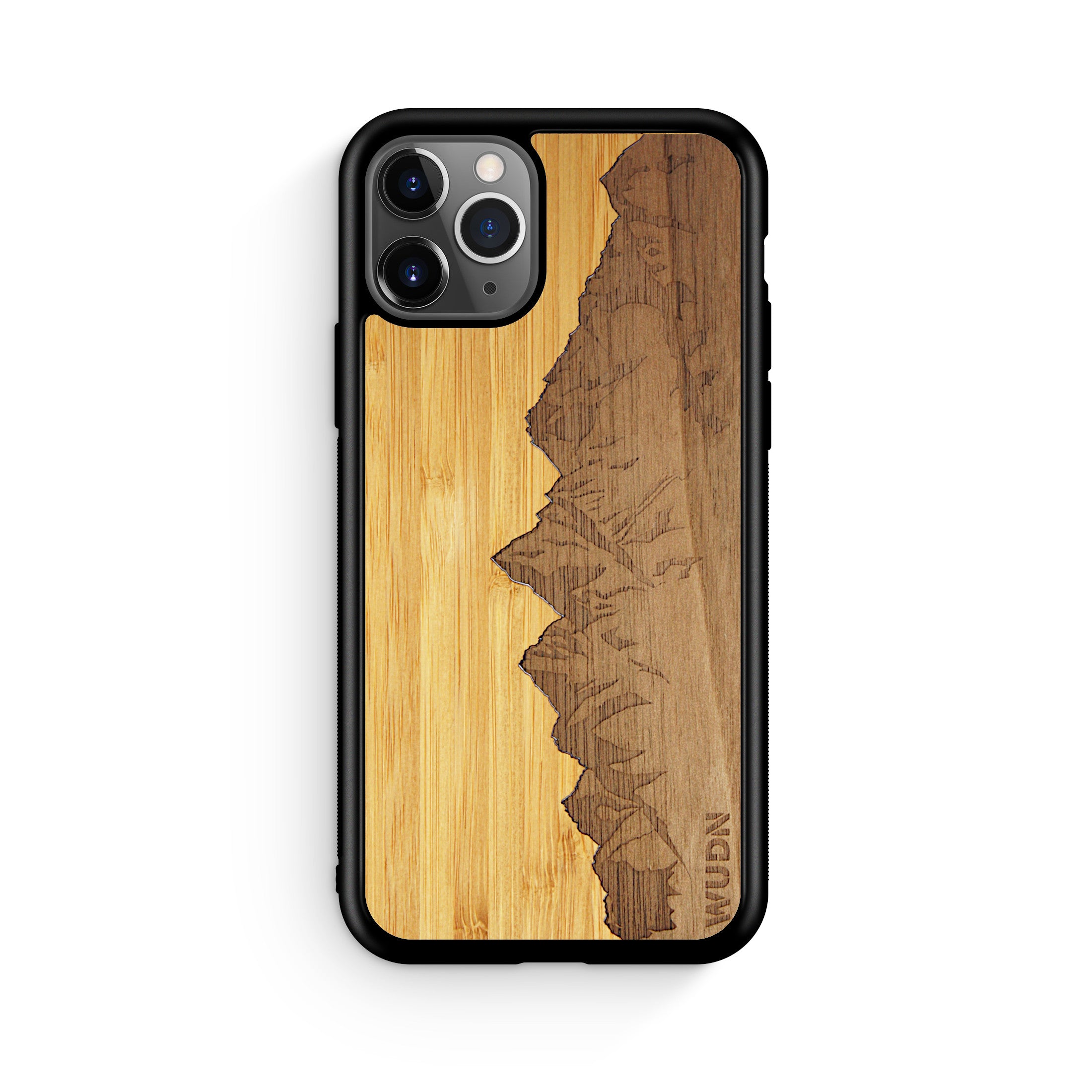 Slim Wooden Phone Case (Sawtooth Mountains Bamboo Sky)