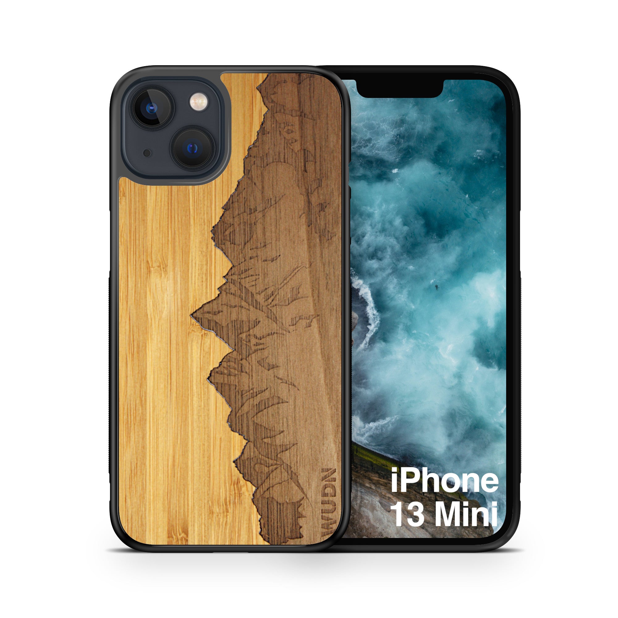 Slim Wooden Phone Case (Sawtooth Mountains Bamboo Sky)