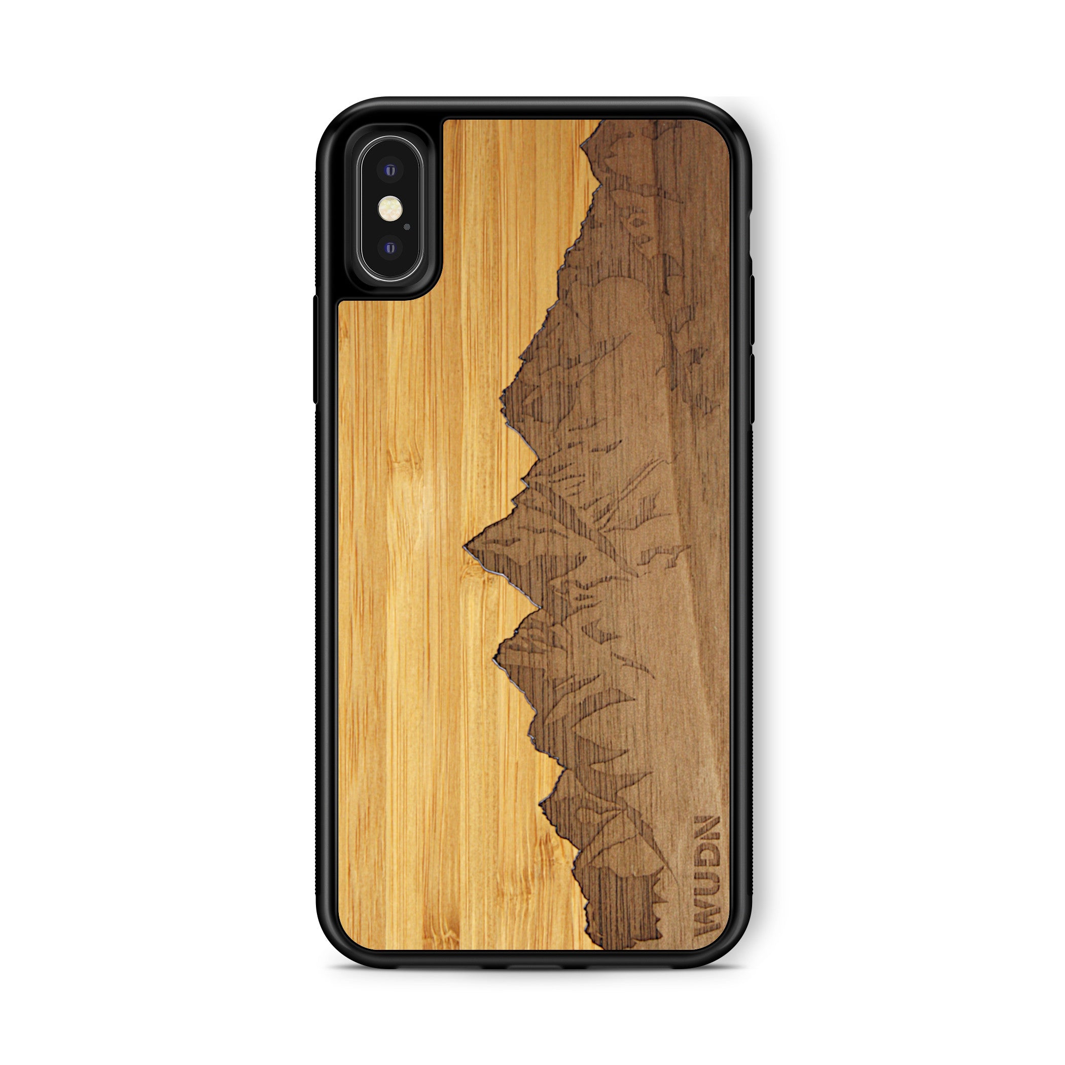 Slim Wooden Phone Case (Sawtooth Mountains Bamboo Sky)