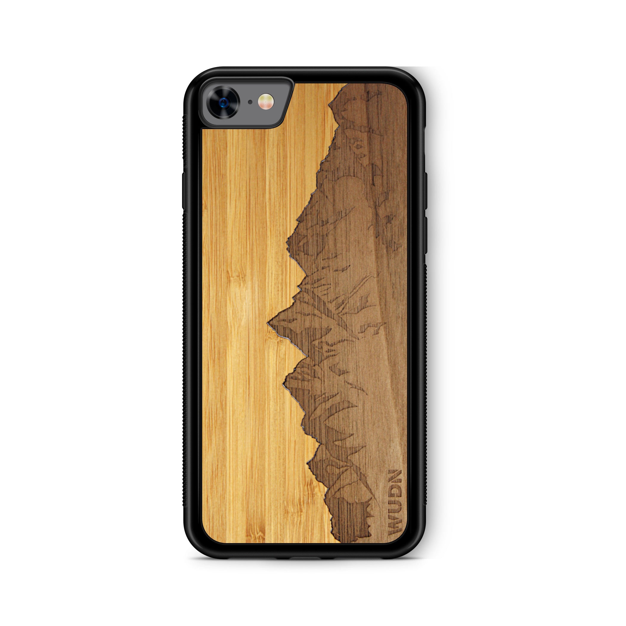 Slim Wooden Phone Case (Sawtooth Mountains Bamboo Sky)