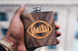 BSU Bronco - 6 oz. Wooden Hip Flask, Bar - WUDN