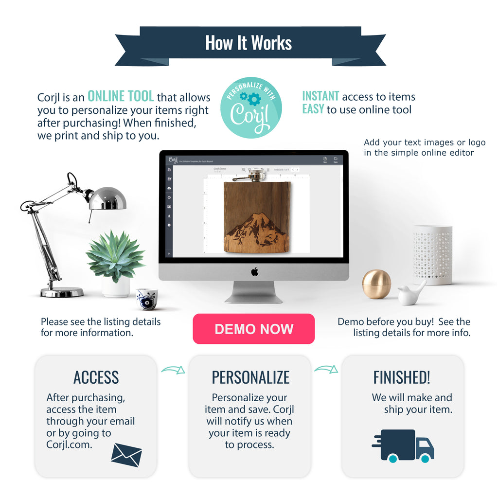 personalize and customize your wooden flask