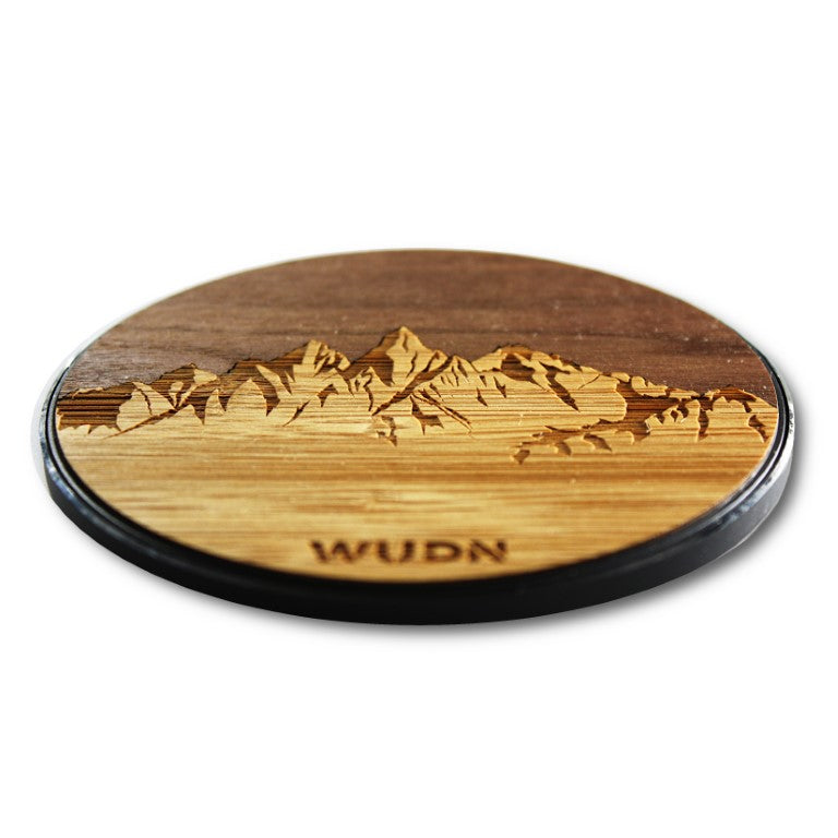 Wooden Qi Wireless Fast Charger - Sawtooth Mountains Edition