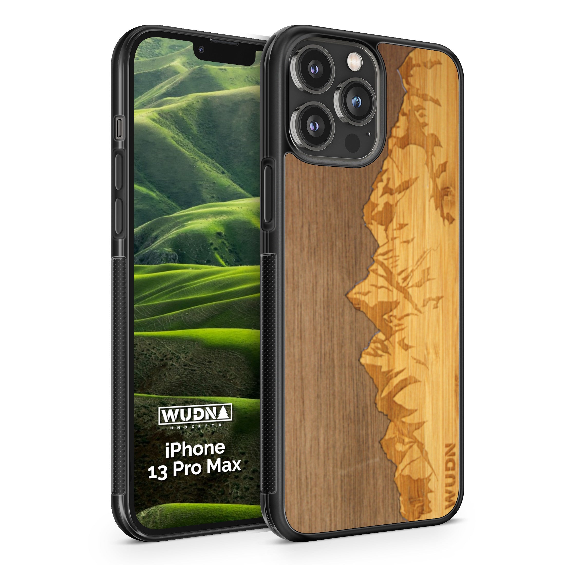 Slim Wooden Phone Case (Sawtooth Mountains Walnut Sky)