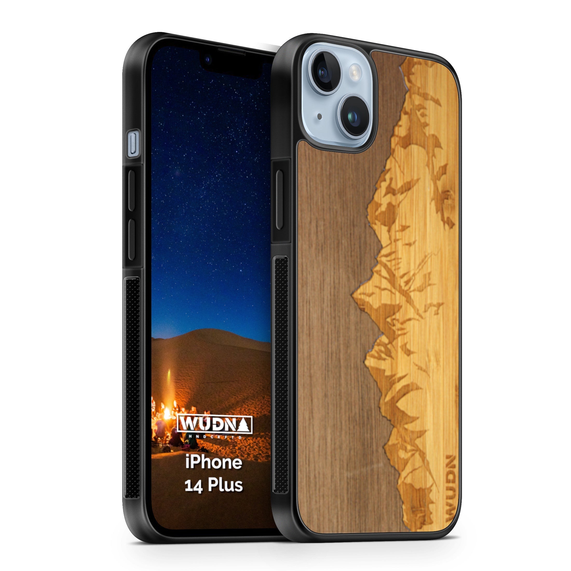 Slim Wooden Phone Case (Sawtooth Mountains Walnut Sky)