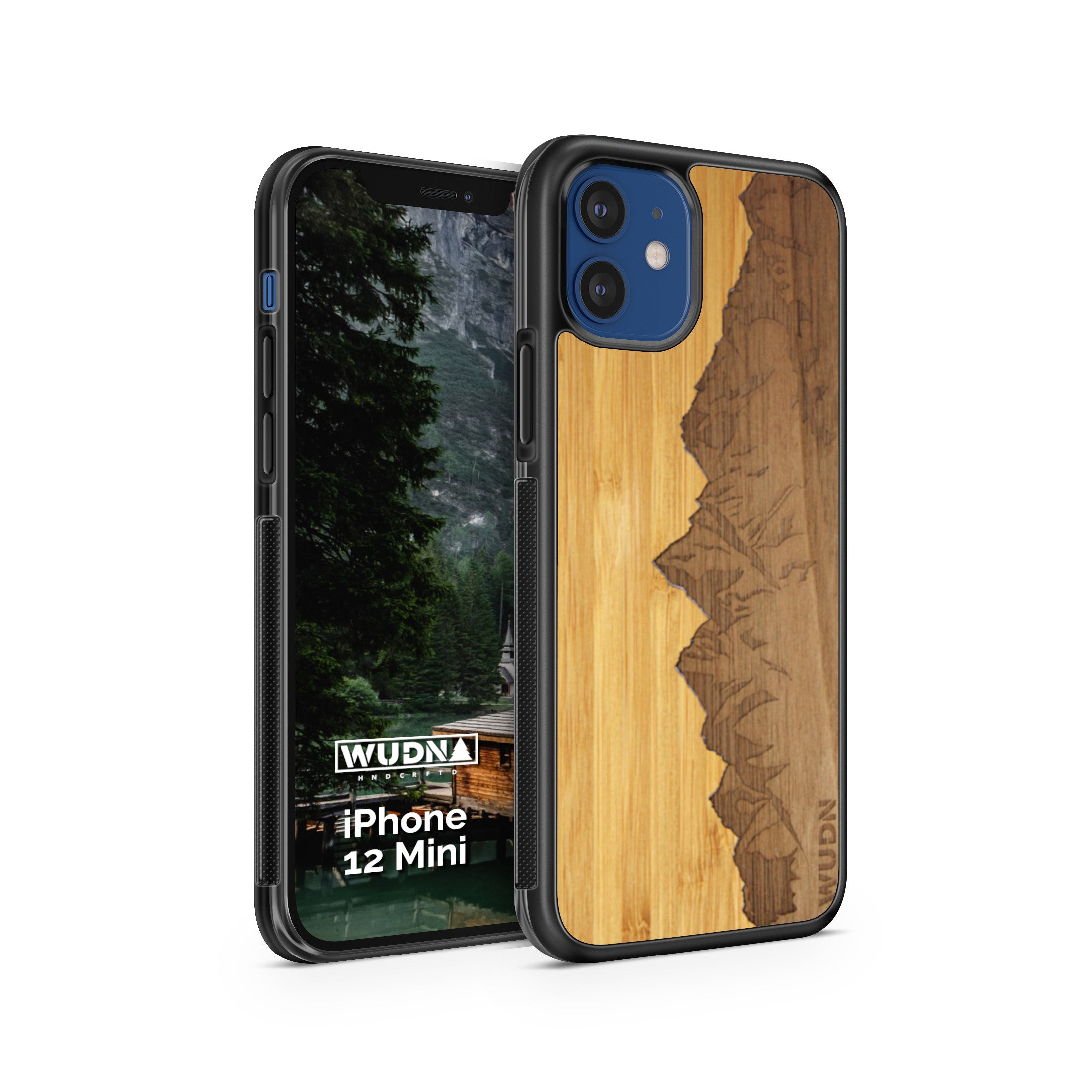 Slim Wooden Phone Case (Sawtooth Mountains Bamboo Sky)