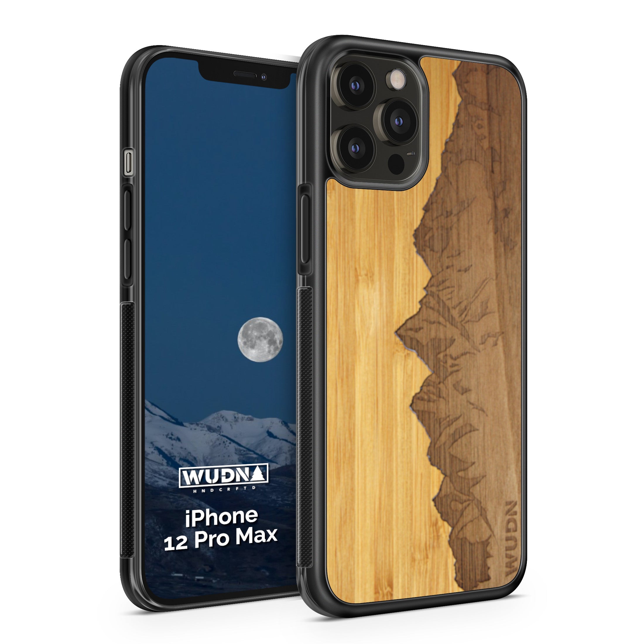 Slim Wooden Phone Case (Sawtooth Mountains Bamboo Sky)