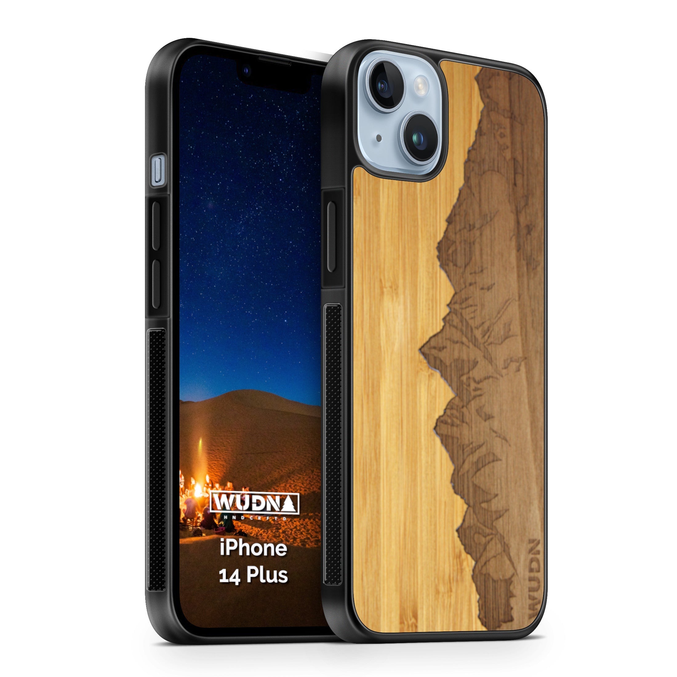 Slim Wooden Phone Case (Sawtooth Mountains Bamboo Sky)
