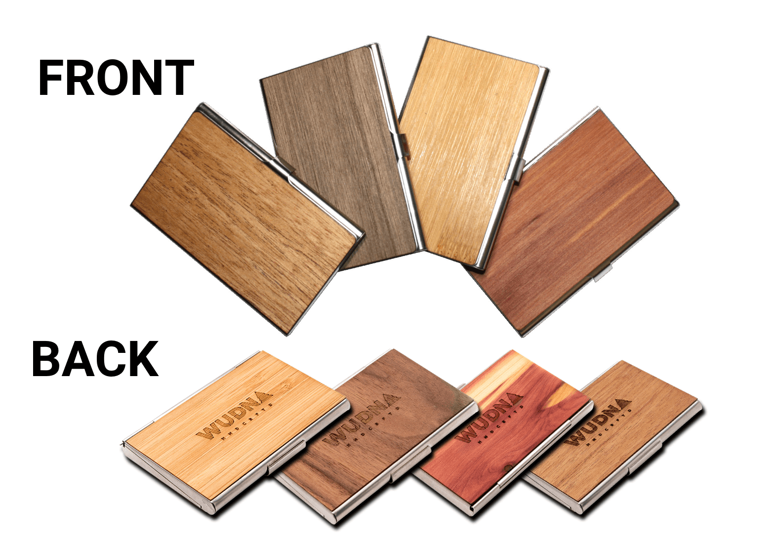 Handmade Wooden Business Card Holder, Home and Office - WUDN