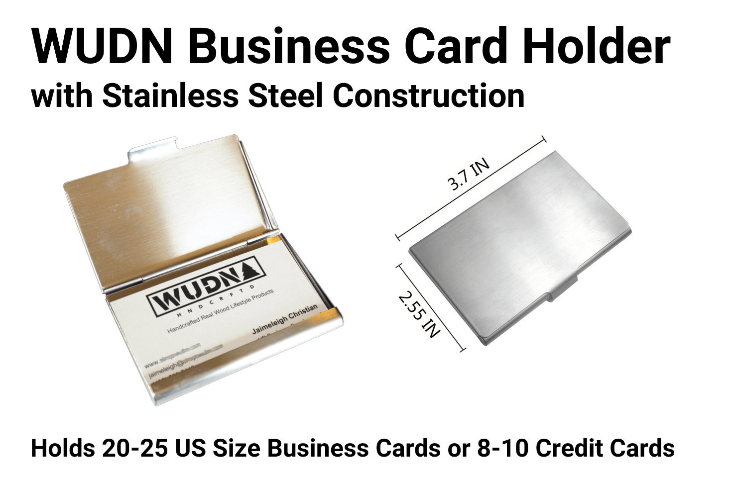 Handmade Wooden Business Card Holder, Home and Office - WUDN
