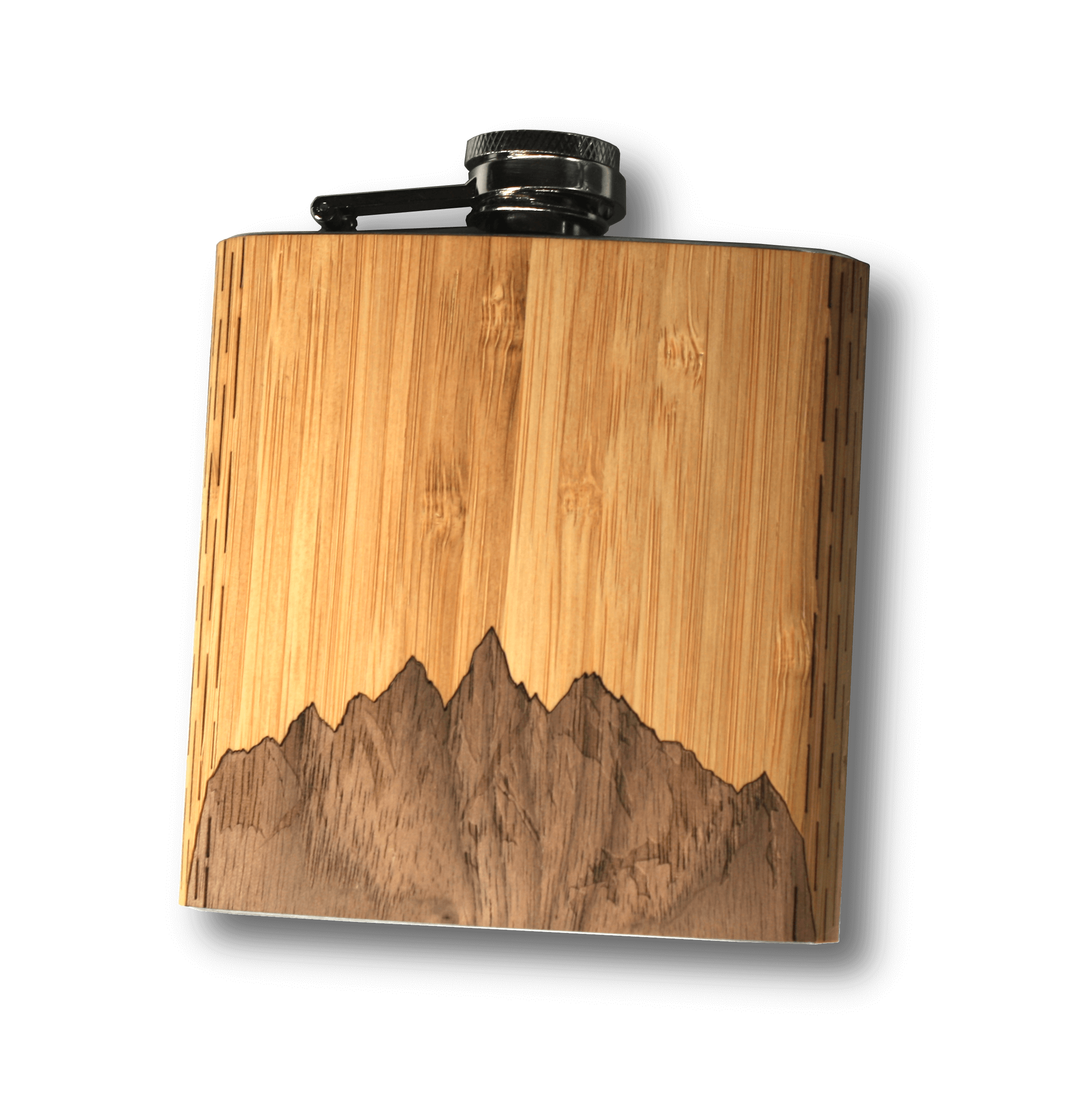 High Quality 6 oz. Wooden Hip Flask - Hand Crafted from Local Wood, Bar - WUDN