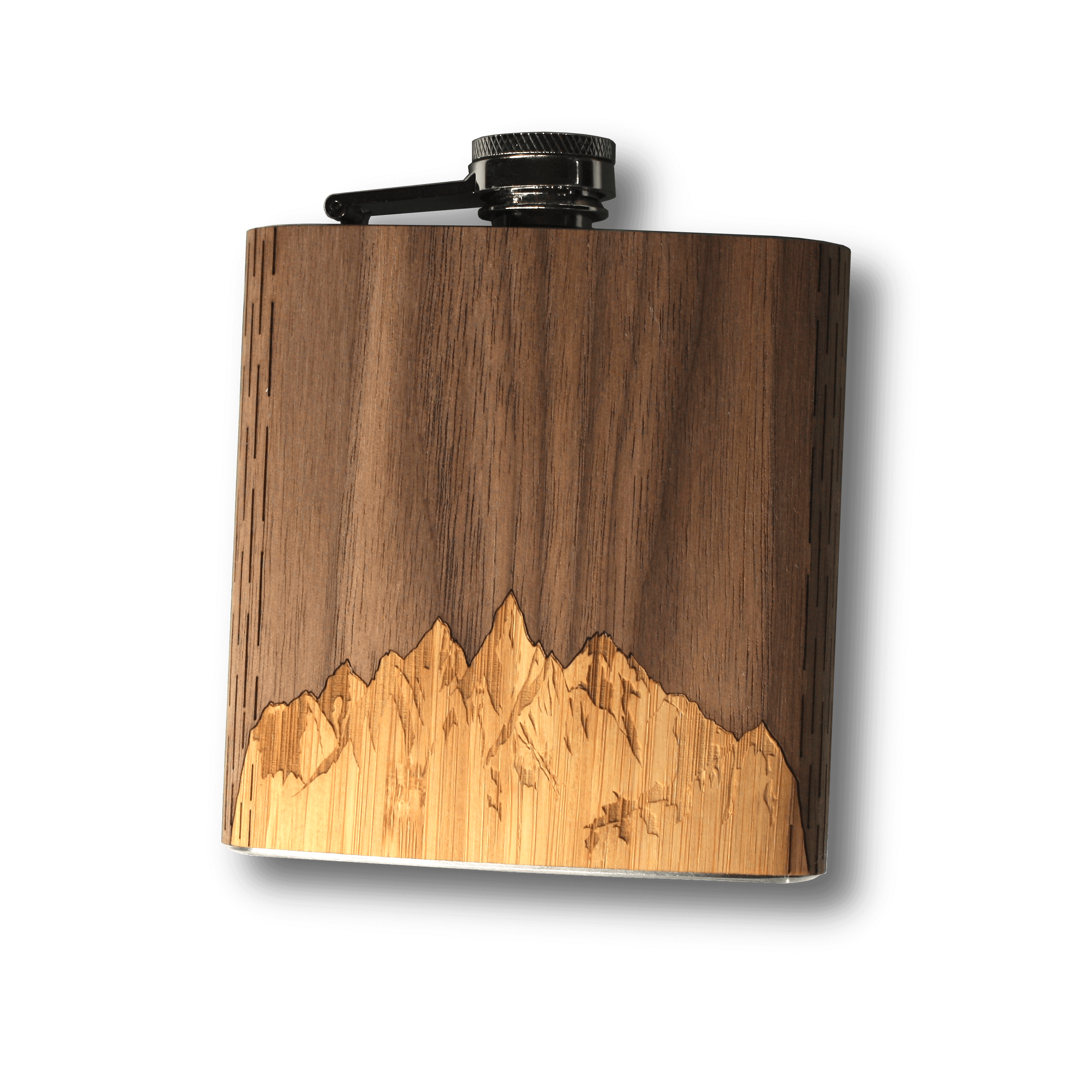 High Quality 6 oz. Wooden Hip Flask - Hand Crafted from Local Wood, Bar - WUDN